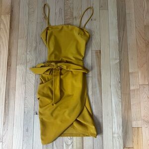 Mustard Yellow Wrap Dress